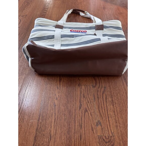 Costco XL Insulated Canvas Bag W/ Stripes Kirkland Coastal Look 17x24” MINT - Picture 5 of 8